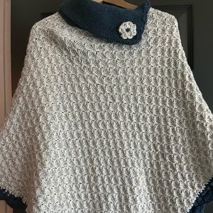 Hand Knit Poncho Made In Portugal